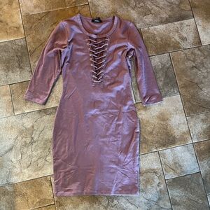 Rue 21 Mauve Lace-Up dress